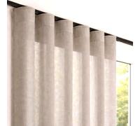 Cortina Semi-translúcida XXL 3 Metros de alto, Cortinas de poliéster para ventanas y puertas, Equilibrio entre Luz y Privacidad, Diseño Moderno y Decorativo, Cinta, Color Piedra, 200x300 cm STORESDECO