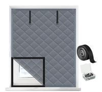 Cortina Térmica Ahorro Energético para Ventanas, Aislante de Frío y Ruido, Tela Oxford con Relleno de Algodón, Cubierta Térmica Invierno para Salón Dormitorio Oficina(W89x180cm)