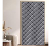 Cortina Térmica Aislante Frío y Calor Magnética - Cortina Puerta Cocina Resistente al Viento e Impermeable - Material Tejido Oxford + Algodón - Uso para Cocina, Dormitorio, Salón(Gray,70 x 230 cm)