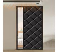 Cortina Termica Aislante Frio y Calor para Puerta con Ventana Cordón, Cortina Termica Puerta para Habitaciones con Aire Acondicionado y Calefacción, Cierre Automático(Negro,80x200cm)
