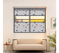 Cortina Térmica De Invierno Frío/Verano, Cortina Aislante Ventana Barrera De Aire Acondicionado Y Calefacción, Magnética Autoabsorbente Interior Exterior(Gris,60x60cm)