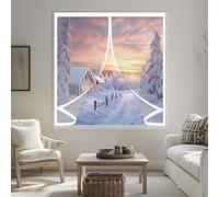 Cortina Térmica Magnética 120 x 120 cm Protección Contra El Frío, Impermeable, Resistente Al Viento, Aislante Térmico Cortina Exterior Ventana para Estar Balcón Sala, A