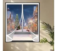 Cortina Térmica Magnética 120 x 120 cm Prueba Viento Impermeable Invierno, Aislante Acústico, Aislante Frio Cortina Ventana Aislamiento Termico para Todo Tipo de Ventanas, A