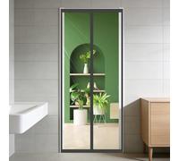 Cortina Térmica Magnética 139 x 260 cm Prueba Viento Impermeable Invierno Cortina de Puerta Aislante Térmica Cierre Automático para Estar Balcón Sala, Negro