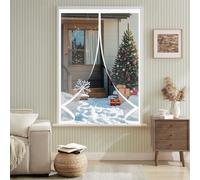 Cortina Térmica Magnética 60 x 60 cm Prueba Viento Impermeable Invierno, Aislante Acústico, Aislante Frio Cocina Tela Opaca Insonorizada para Estar Balcón Sala, A