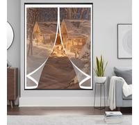 Cortina Térmica Magnética 60 x 75 cm Prueba Viento Impermeable Invierno, Aislante Acústico, Aislante Frio Cortina Térmica para Estar Balcón Sala, A