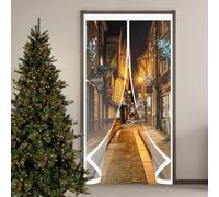 Cortina Térmica Magnética 80 x 150 cm Prueba Viento Impermeable Invierno, Aislante Acústico, Aislante Frio Cortina Puerta Aislamiento Termico para Estar Balcón Sala, A