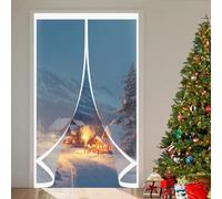 Cortina Térmica Magnética 80 x 175 cm No Requiere Perforación, Aislamiento para El Invierno, Fácil de Instalar Cocina Tela Opaca Insonorizada para Estar Balcón Sala, A