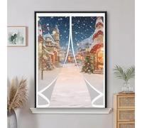 Cortina Térmica Magnética 91 x 101 cm No Requiere Perforación, Aislamiento para El Invierno, Fácil de Instalar Cortina Térmica Aislante para Estar Balcón Sala, A