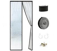 Cortina Térmica Magnética de 100 x 210 Cm, Cortina Aislante Transparente Para Puerta, Frio y Calor Impermeable Cortaviento Puerta, Para Patio, Cocina, Dormitorio (Cubo de agua)