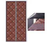 Cortina Térmica Magnética Para Puerta, 70 X 200cm 90 X 210cm 110 X 230cm, Protección Contra El Frío, Cortinas Puertas De Cocina Sin Agujeros, Para Puerta De Balcón(Café,W95XH200CM)