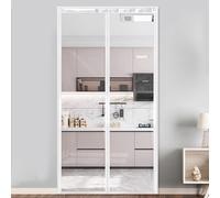 Cortina Térmica Magnética para Puerta,Transparente a Prueba de Viento Impermeable Cortinas de Puerta,Cortinas de Puerta Partición para Dormitorio Cocina,Personalizable,Ancho×Alto (80cm x 210cm)