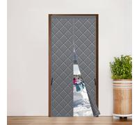 Cortina térmica magnética Sekey para puertas, protección contra el frío y el calor, impermeable, resistente al viento y de bajo consumo, 100 x 220 cm, Gris