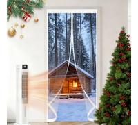 Cortina Térmica para Puerta 105 x 110 cm Prueba Viento Impermeable Invierno, Aislante Acústico, Aislante Frio Cortina Exterior Puerta para Interior Exterior, A