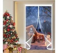 Cortina Térmica para Puerta 110 x 185 cm Prueba de Viento Impermeable, Aislante Frio y Calor en Transparente Cortina Puerta Magnética Térmica para Interior Exterior, A