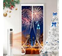 Cortina Térmica para Puerta 120 x 235 cm Prueba Viento Impermeable Invierno, Aislante Acústico, Aislante Frio Cortina Puerta Magnética Térmica para Interior Exterior, A