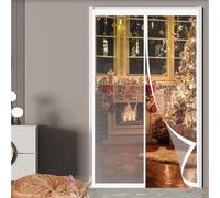 Cortina Térmica para Puerta 145 x 200 cm No Requiere Perforación, Aislamiento para El Invierno, Fácil de Instalar Termicas Aislantes Puerta Cortinas para Interior Exterior, A