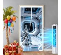 Cortina Térmica para Puerta 210 x 120 cm Prueba de Viento Impermeable, Aislante Frio y Calor en Transparente Cortina Térmica Magnética para Puertas para Interior Exterior, A