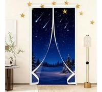 Cortina Térmica para Puerta 80 x 95 cm No Requiere Perforación, Aislamiento para El Invierno, Fácil de Instalar Cortina Puerta Magnética Térmica para Estar Balcón Sala, A