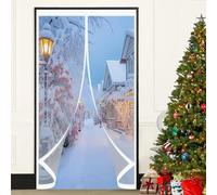 Cortina Térmica para Puerta 90 x 170 cm No Requiere Perforación, Aislamiento para El Invierno, Fácil de Instalar Cortina Puerta Aislamiento Termico para Estar Balcón Sala, A