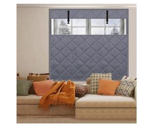 Cortina térmica para puertas, Cubierta de ventana aislada con tamaños múltiples multicolores del algodón del paño de Oxford de la cinta adhesiva(Grey,W200*H220cm)