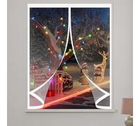 Cortina Térmica para Ventana 142 x 88 cm Prueba de Viento Impermeable, Aislante Frio y Calor en Transparente Cortina Térmica Magnética para Ventana para Estar Balcón Sala, A