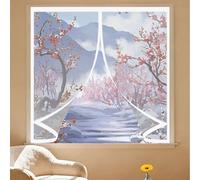 Cortina Térmica para Ventana 40 x 110 cm No Requiere Perforación, Aislamiento para El Invierno, Fácil de Instalar Cocina Tela Opaca Insonorizada para Todo Tipo de Ventanas, A