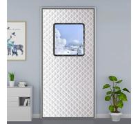 Cortina Termica Puerta Magnética 80x200cm, Cortinas Termicas Aislantes Frio Y Calor Con Ventana Transparente De PVC, Aislamiento Para El Invierno,Cierre Automático(85cmx200cm)