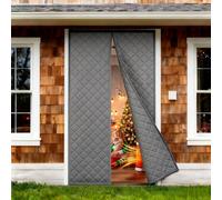 Cortina Termica Puerta Magnética 90x210 cm, Cortinas Termicas Aislantes Frio y Calor, Protección Contra el Frío, Impermeable,Sin Necesidad de Taladrar, para Patio Balcón Terraza(Gris,0.7 * 2M)