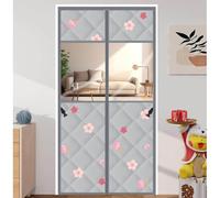 Cortina Térmica Puerta Magnética De Invierno, Cortina Térmica Cortavientos Para Ventana, Kit De Aislamiento Térmico Visible Para Ventanas, Para Sala De Estar, Cocina Y Baño(B,80x200cm)