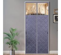 Cortina Termica Puerta Magnética W60-200cm Cortinas Termicas Aislantes Frio Y Calor, Aislamiento Protección Contra El Frío, Cierra Automá(Gris,W150*H220cm)
