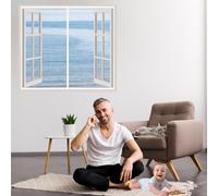 Cortina ventana Magnetica Imantada Exterior Corredera 60x75cm Blanco Más Duraderas que las Mosquiteras Tradicionales del Balcón ventana Corredera de Patio