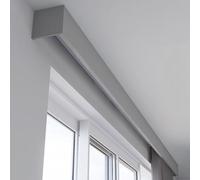 Cortina y cenefa de metal 3 en 1 personalizables, montaje en pared/techo de 10 pies para sala de estar y dormitorio, fácil instalación