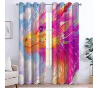 Cortinas 150An x 166Al cm Microfibra, Cortina Opacas, Anime Criaturas Míticas Dragón Cuentos Hadas, Ahorro energía, Protección privacidad, para Dormitorio Juvenil, Habitacion Infantiles/Balcón Rosa