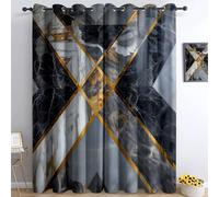 Cortinas 150An x 166Al cm Microfibra, Cortina Opacas, Mármol Suelos Lujo Moderno Geométrico, Ahorro energía, Protección privacidad, para Dormitorio Juvenil, Habitacion Infantiles/Balcón, con Ojales