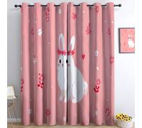 Cortinas 234An x 229Al cm Cortina Opaca Termicas Aislantes Frio y Calor, Reducción de ruido y ahorro de energía, para el hogar y la sala de estar, Modernas, Conejo Corona Lindo Animal Decoración
