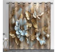 Cortinas 3D en relieve para dormitorio de niñas, cortinas opacas térmicas con diseño de flores estéreo, arte moderno de lujo, cortina moderna para embellecer muebles y proteger el espacio, 66 x 72