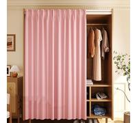 Cortinas a Prueba de Polvo de Armario Cortinas de Gabinete para Cocina Armarios Sin Puertas Zapatero Debajo del Fregadero Cortinas Opacas Cortas con Riel Autoadhesivo Sin Taladrar(B,100x150 cm)