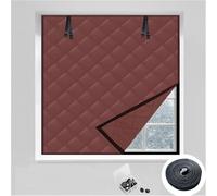 Cortinas aislantes for ventanas de 20 a 79 pulgadas de ancho, tela Oxford con aislamiento térmico y hebillas, kit de aislamiento for ventanas for invernar en casas(Brown,51x47in/130x120cm)