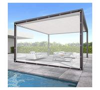 Cortinas Al Aire Libre a Prueba de Viento con Ojales Paneles Laterales Pérgola Impermeable Lonas Transparente Fácil de Instalar, para Porche, Terraza(1.5x1.5m)