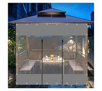 Cortinas Al Aire Libre PVC Lona Transparente Jardín Pabellón Balcón Cortinas con Ojales Impermeable Puede Ser Personalizado(3.8x3.5m(12.5x11.5ft))