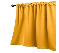 Cortinas amarillas para ventanas de 45,7 cm de largo, con bolsillo para barra, opacas, para oscurecer la habitación, cenefas de ventana, primavera, verano, limón, verano, cenefas para cocina, sala de