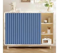 Cortinas antipolvo personalizables para estantes, muebles de cocina, cortinas plegables debajo del fregadero, para armarios, baños y lavadoras, color azul oscuro, 100 cm de ancho x 50 cm de alto