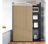 Cortinas Autoadhesivas correderas para estantes, Ideales para armarios, lavadoras y roperos.-Light Brown- W150cmxH50cm