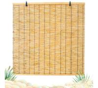 Cortinas Bambu Exterior Persianas De Caña Enrollables Natural Estor Enrollable de Bambú Persianas Ajustable Opaca Romanas Interior 40 60 80 100 120 140 160 180cm para Porche Jardín Ventanas Puertas