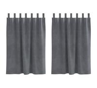 Cortinas Modernas con Lazos para Sala | Cortinas de Poliéster Gris Claro Semitrasparente, Instalación Fácil 140 x 140 cm, Control de Luz y Privacidad para Dormitorio