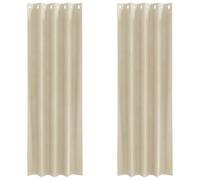 Cortinas modernas con ojales para tratamiento de ventanas vidaXL | Cortinas oscurecedoras en crema 140 x 260 cm poliéster elegantes para interior fácil instalación diseño de ojales tratamiento vestido