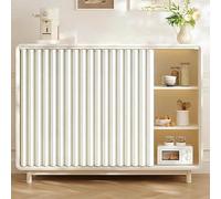 Cortinas blancas plegables con rieles, ideales para armarios, baños, lavadoras y armarios, 130 cm de ancho x 50 cm de alto, decoración versátil para el hogar