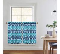 Cortinas CAROMIO Cafe de 36 pulgadas de largo con estampado geom?trico