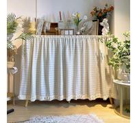 Cortinas Cortas Cocina para Armario Antipolvo, Cortina de Cocina Panel de Puerta para Sala Dormitorio Bohemio Bordado Semitransparente Cenefa Translúcida